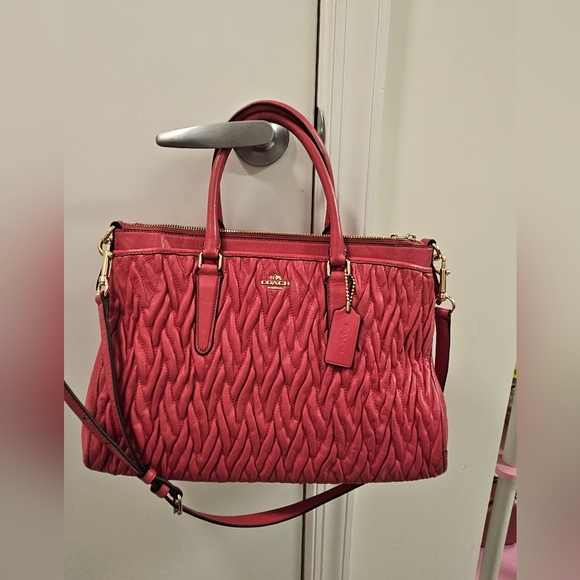 Coach Twisted Gathered Leather Morgan  Bag Satchel Bag - Picture 5 of 12